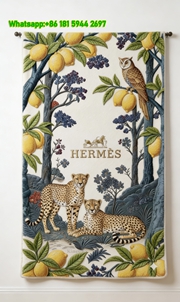 Hermès Cheetah & Lemon Tree Jungle Flannel Throw Blanket IMG_5068